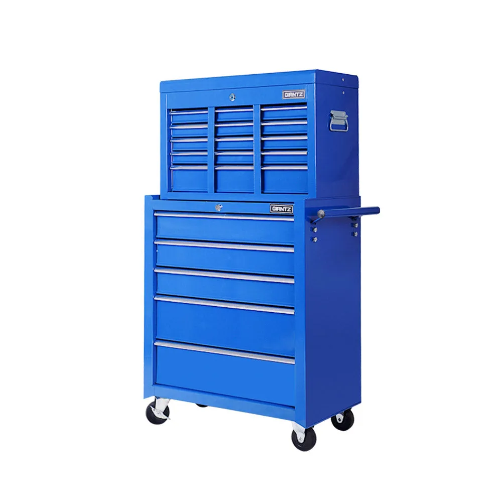 14 Drawers Toolbox Tool Chest Trolley Box Cabinet Cart Garage Storage Blue