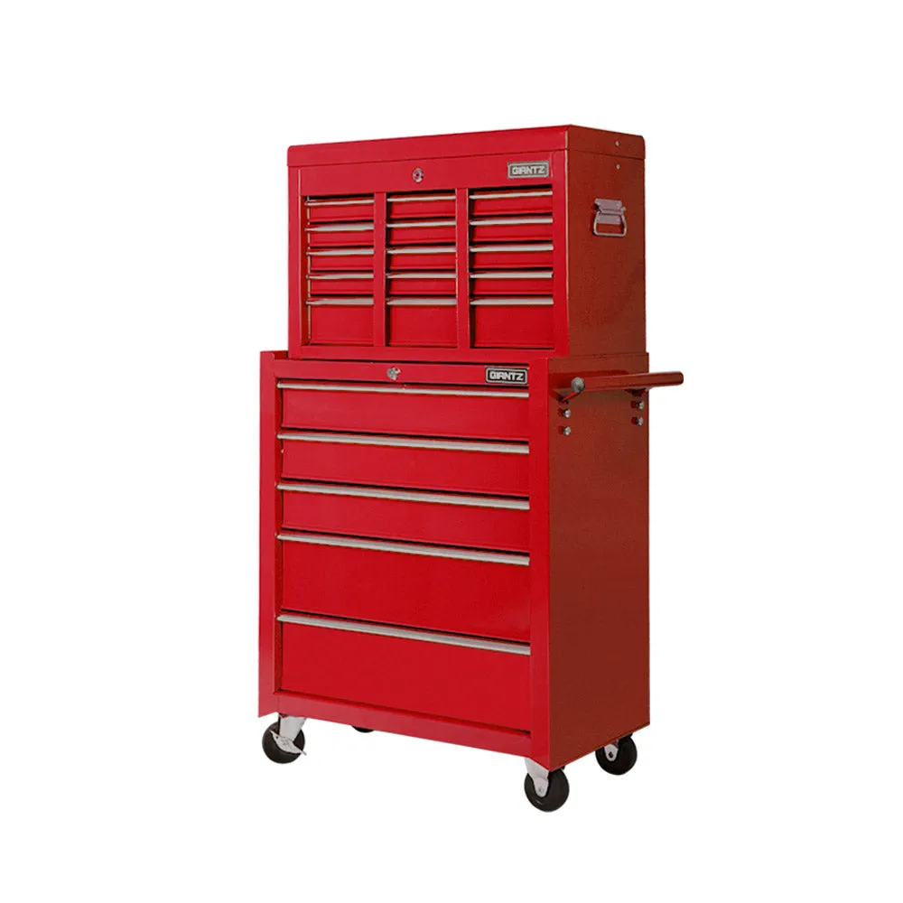 14 Drawers Toolbox Tool Chest Trolley Box Cabinet Cart Garage Storage Red