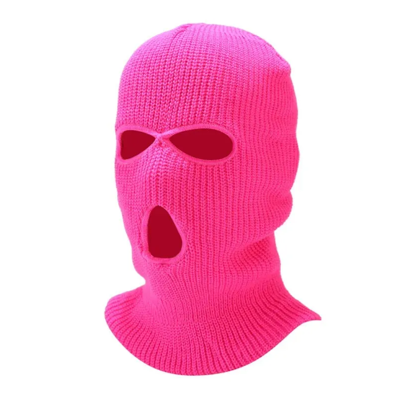 2023 New Fashion 3-Hole Knitted Full Face Cover Ski Mask Winter Balaclava Warm Knit Full Face Mask For Outdoor Sports