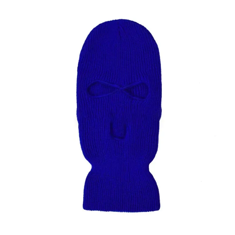 2023 New Fashion 3-Hole Knitted Full Face Cover Ski Mask Winter Balaclava Warm Knit Full Face Mask For Outdoor Sports