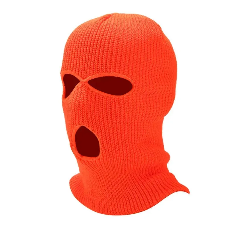 2023 New Fashion 3-Hole Knitted Full Face Cover Ski Mask Winter Balaclava Warm Knit Full Face Mask For Outdoor Sports