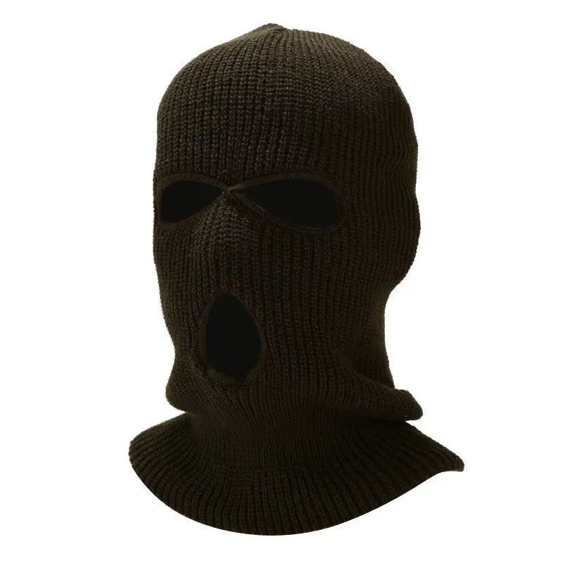 2023 New Fashion 3-Hole Knitted Full Face Cover Ski Mask Winter Balaclava Warm Knit Full Face Mask For Outdoor Sports