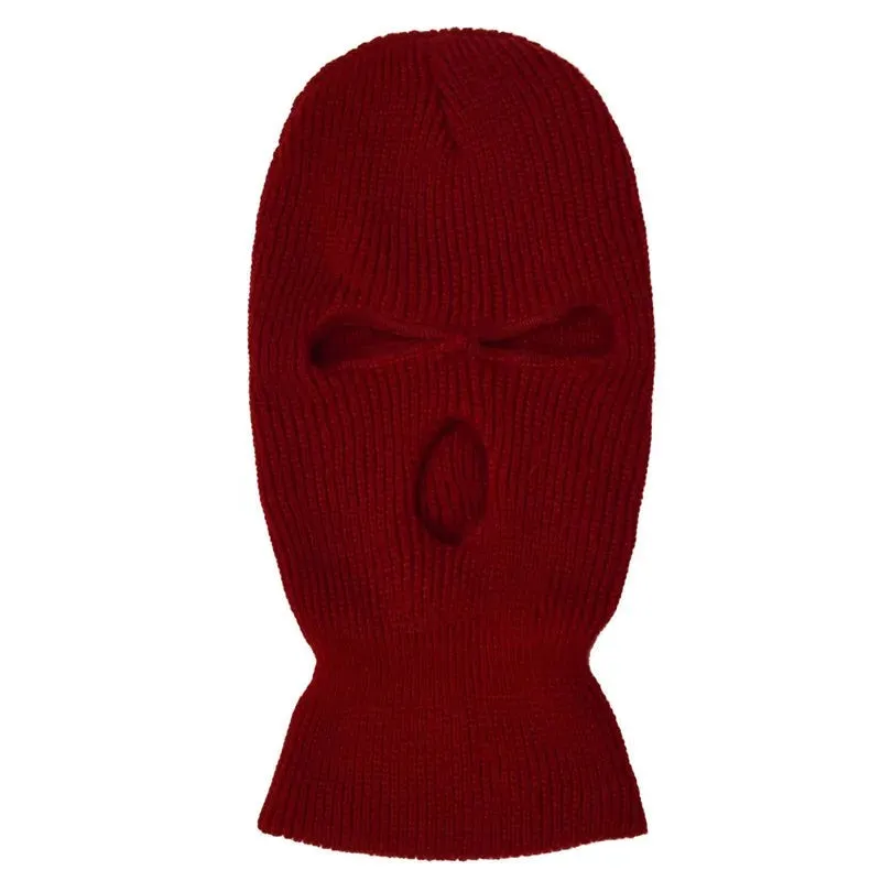 2023 New Fashion 3-Hole Knitted Full Face Cover Ski Mask Winter Balaclava Warm Knit Full Face Mask For Outdoor Sports