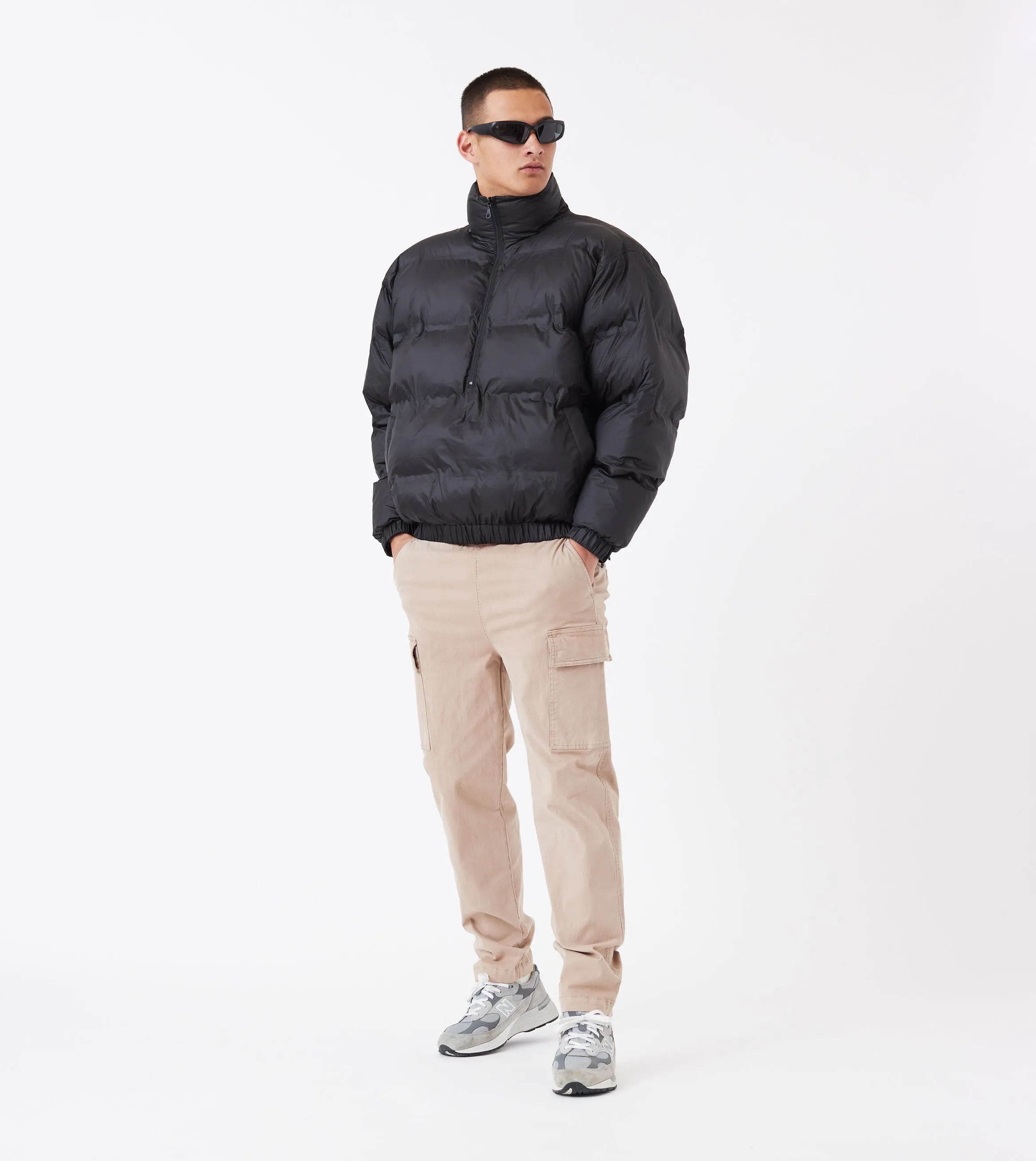 3/4 Puffer Jacket Black