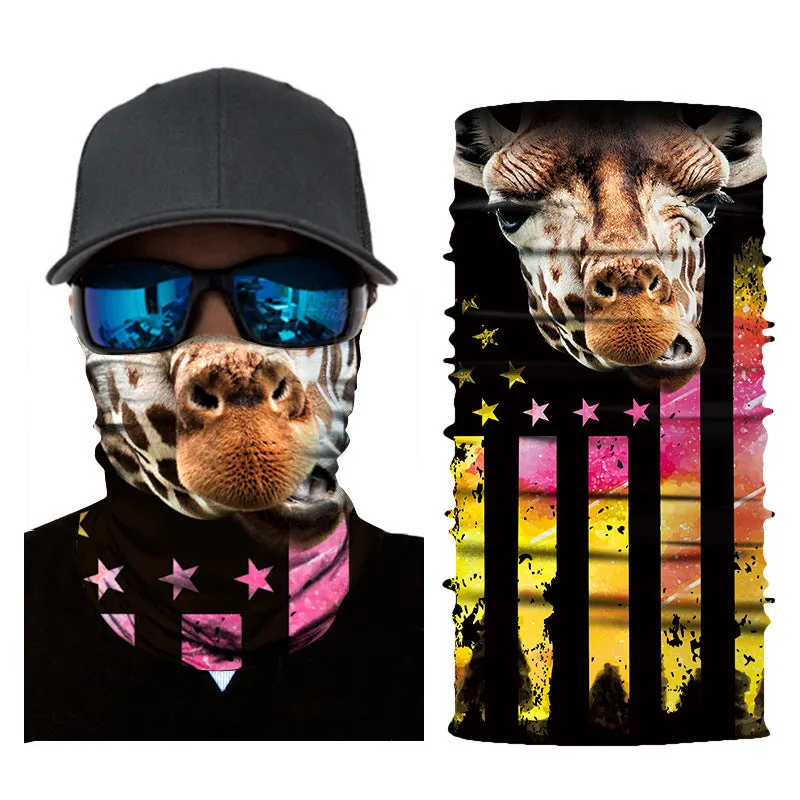 3D Animal Printed Sunscreen Mask for Outdoor Fishing Cycling