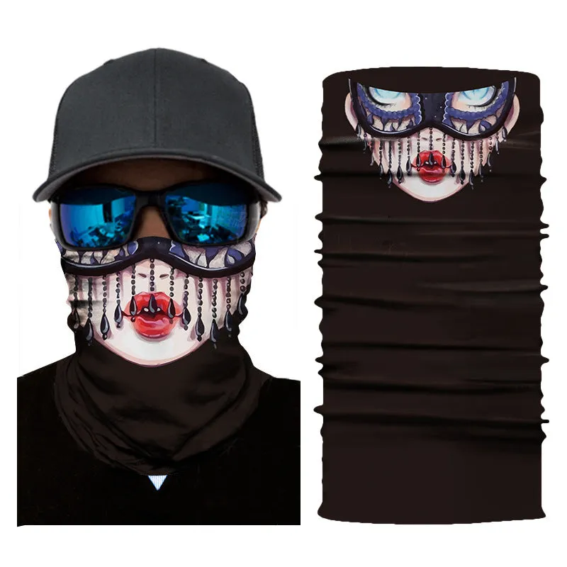 3D Clown Digital Printing Outdoor Sports Sun Protection Scarf Quick-Drying Mask