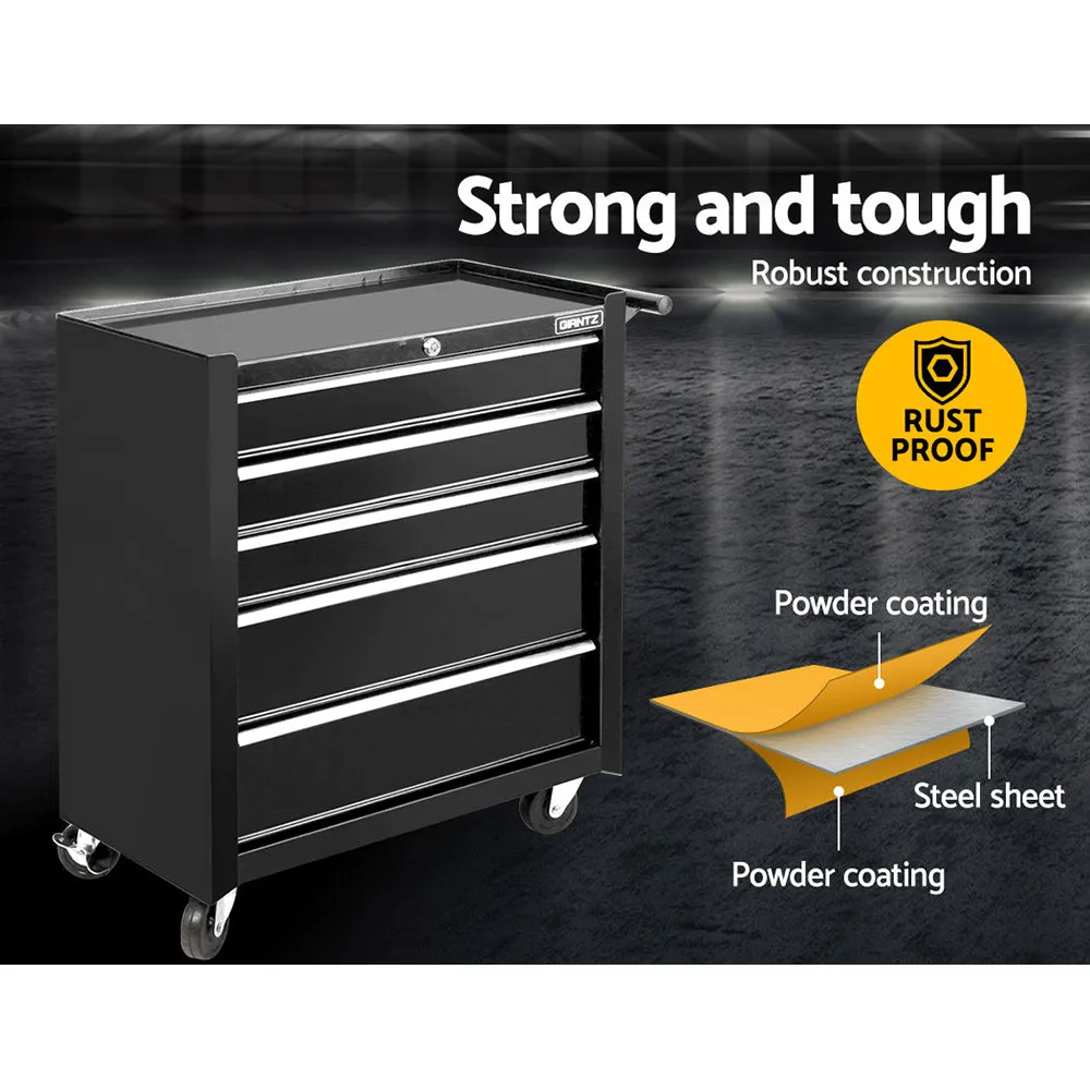 5 Drawer Steel Tool Box Cabinet with Lockable Drawers - Giantz