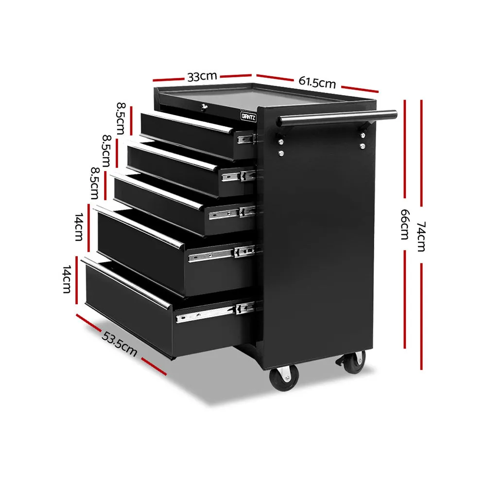 5 Drawer Steel Tool Box Cabinet with Lockable Drawers - Giantz