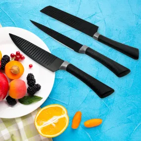 5629 6 Pieces Professional Kitchen Knife Set, Meat Knife, Chef's Knife with Non-Slip Handle for Home, Kitchen and Restaurant with Chef Peeler and Scissor (Stainless Steel / 6 Pcs Set)