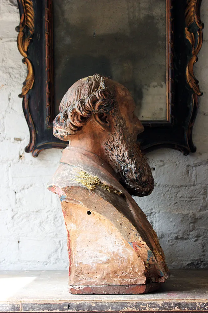 A Decorative Mid-Victorian Terracotta Bust of a Bearded Gentleman Signed ‘A.COKE 1871’