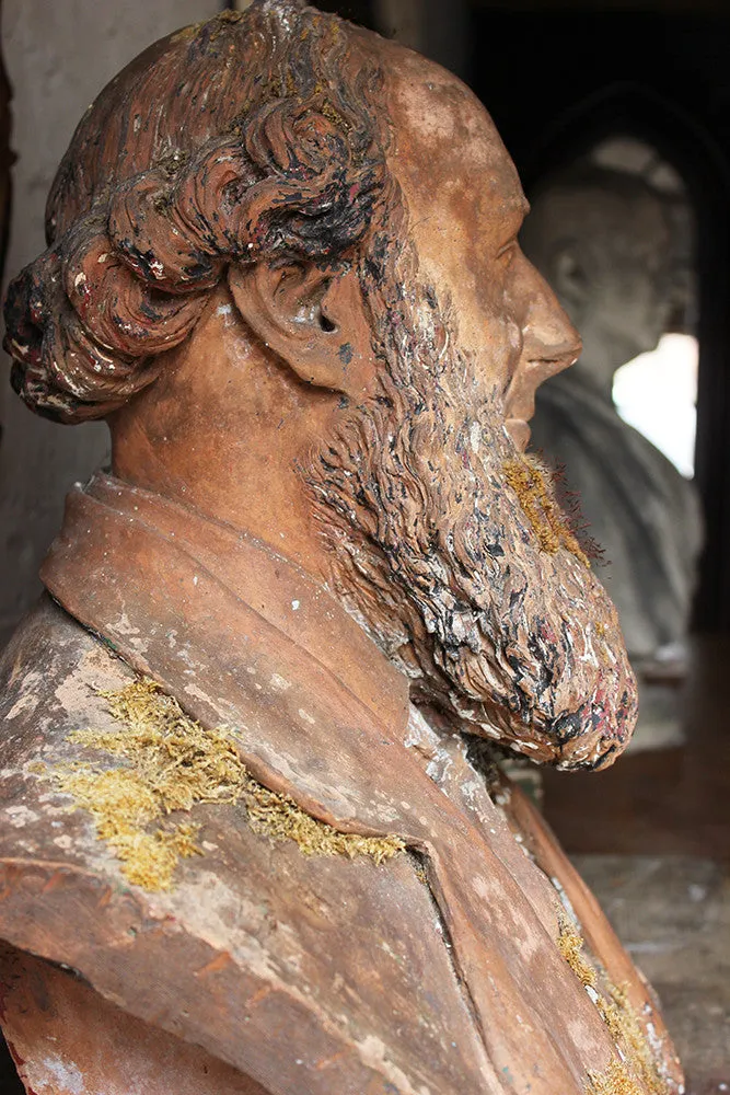 A Decorative Mid-Victorian Terracotta Bust of a Bearded Gentleman Signed ‘A.COKE 1871’