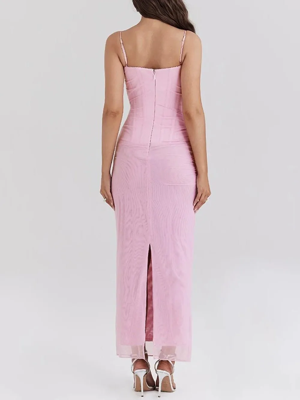 Abigail Mesh Backless Maxi Dress