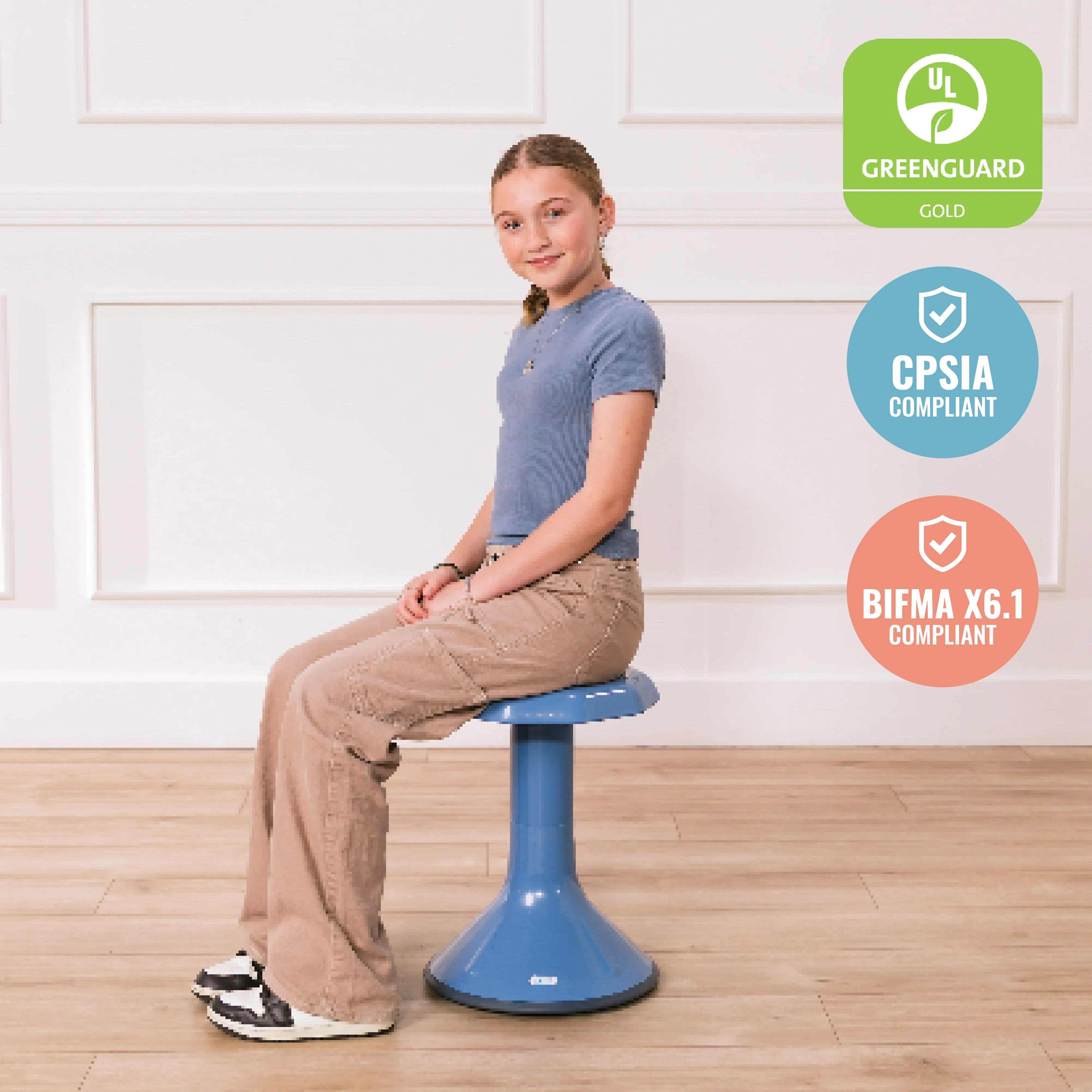 ACE Active Core Engagement Wobble Stool, Portable Flexible Seating, 18in Seat Height