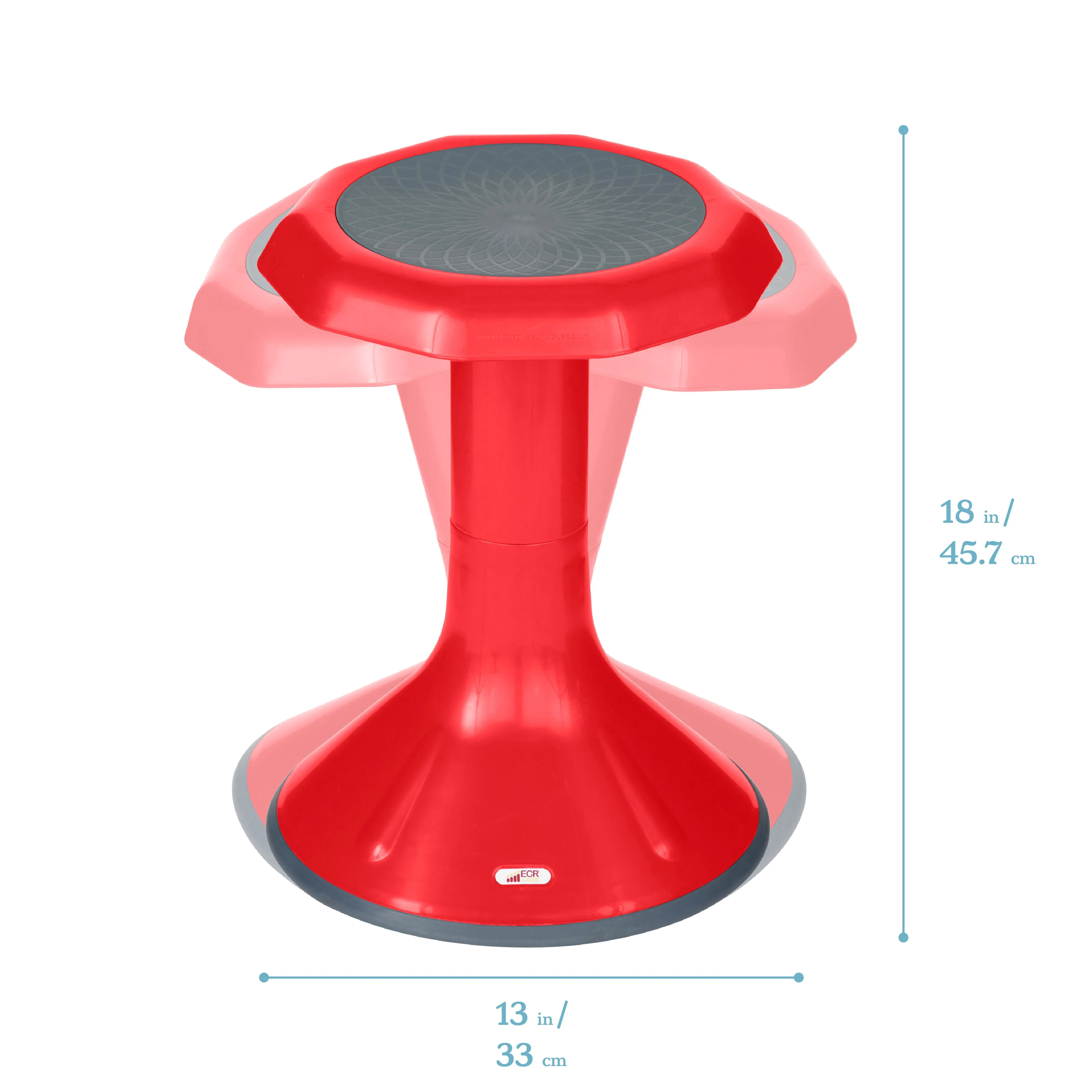 ACE Active Core Engagement Wobble Stool, Portable Flexible Seating, 18in Seat Height