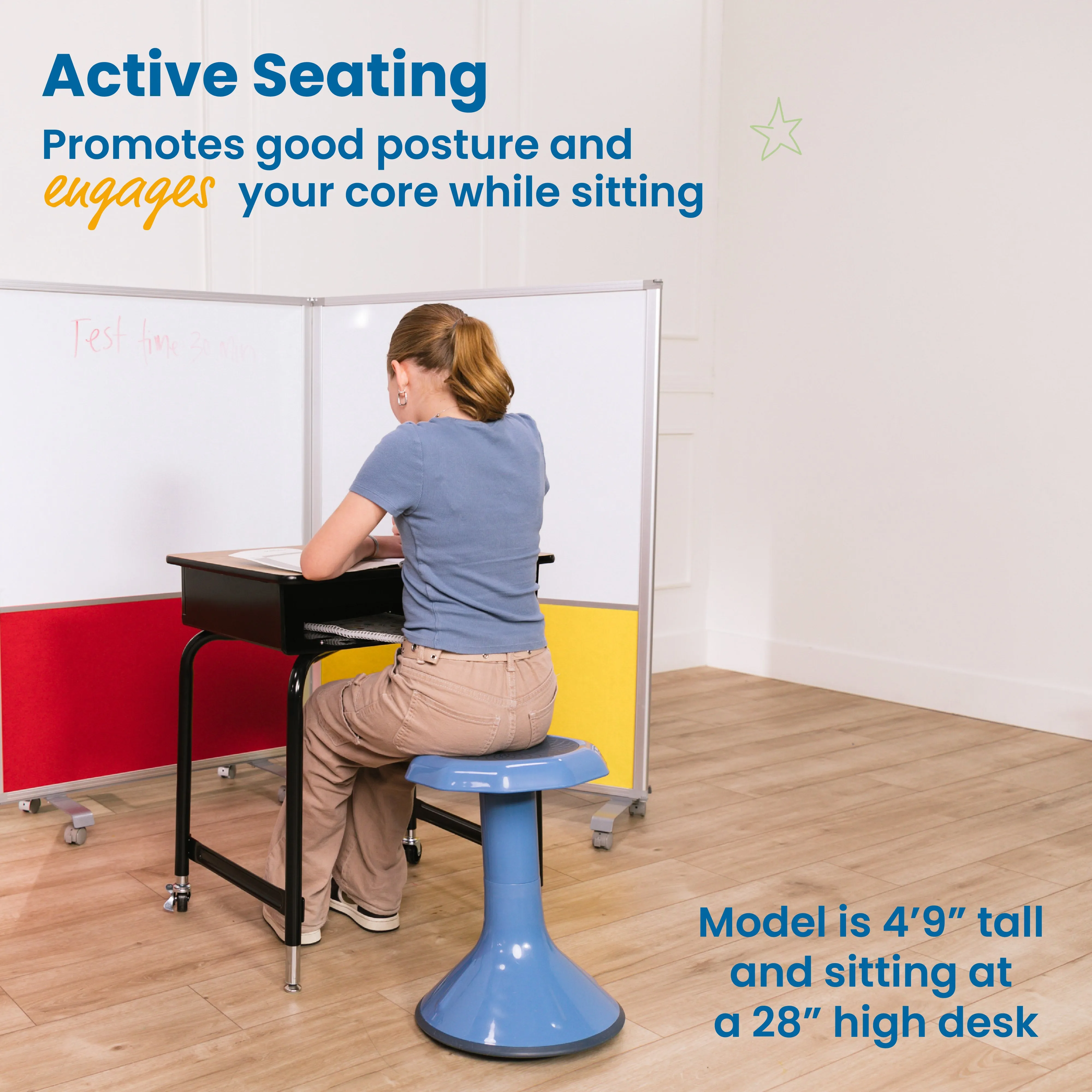 ACE Active Core Engagement Wobble Stool, Portable Flexible Seating, 18in Seat Height