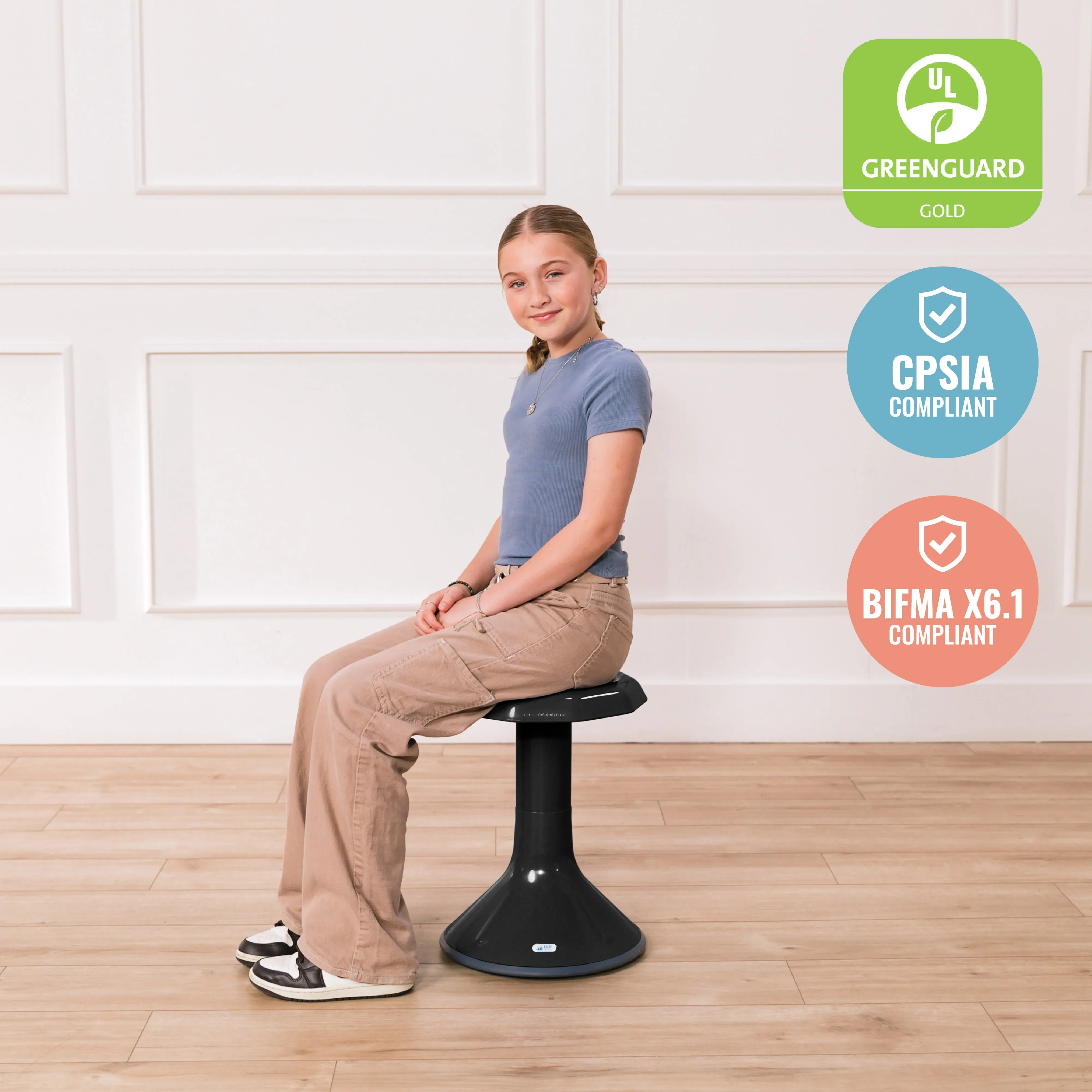 ACE Active Core Engagement Wobble Stool, Portable Flexible Seating, 18in Seat Height