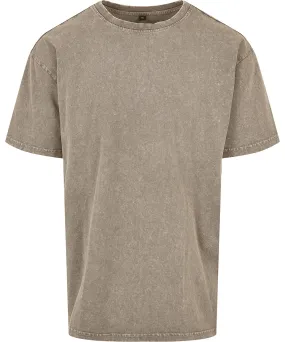 Acid washed heavy oversized tee | Dark Khaki