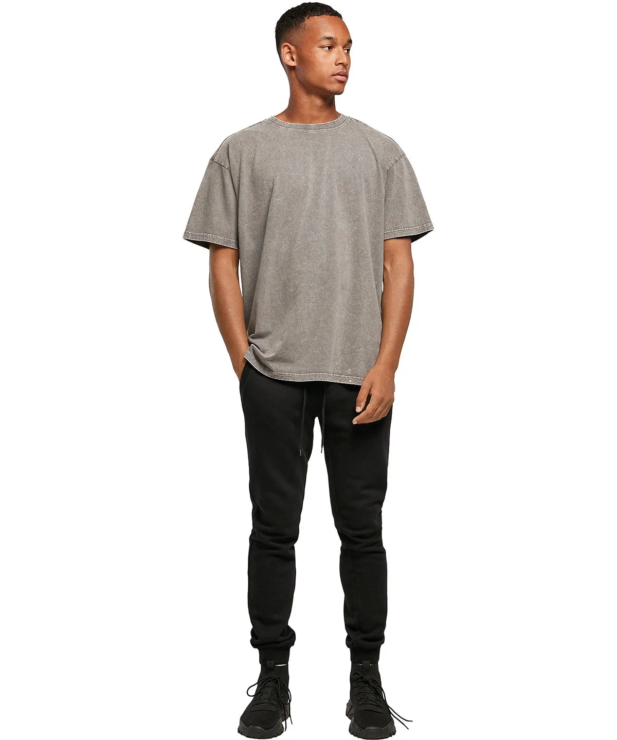 Acid washed heavy oversized tee | Dark Khaki