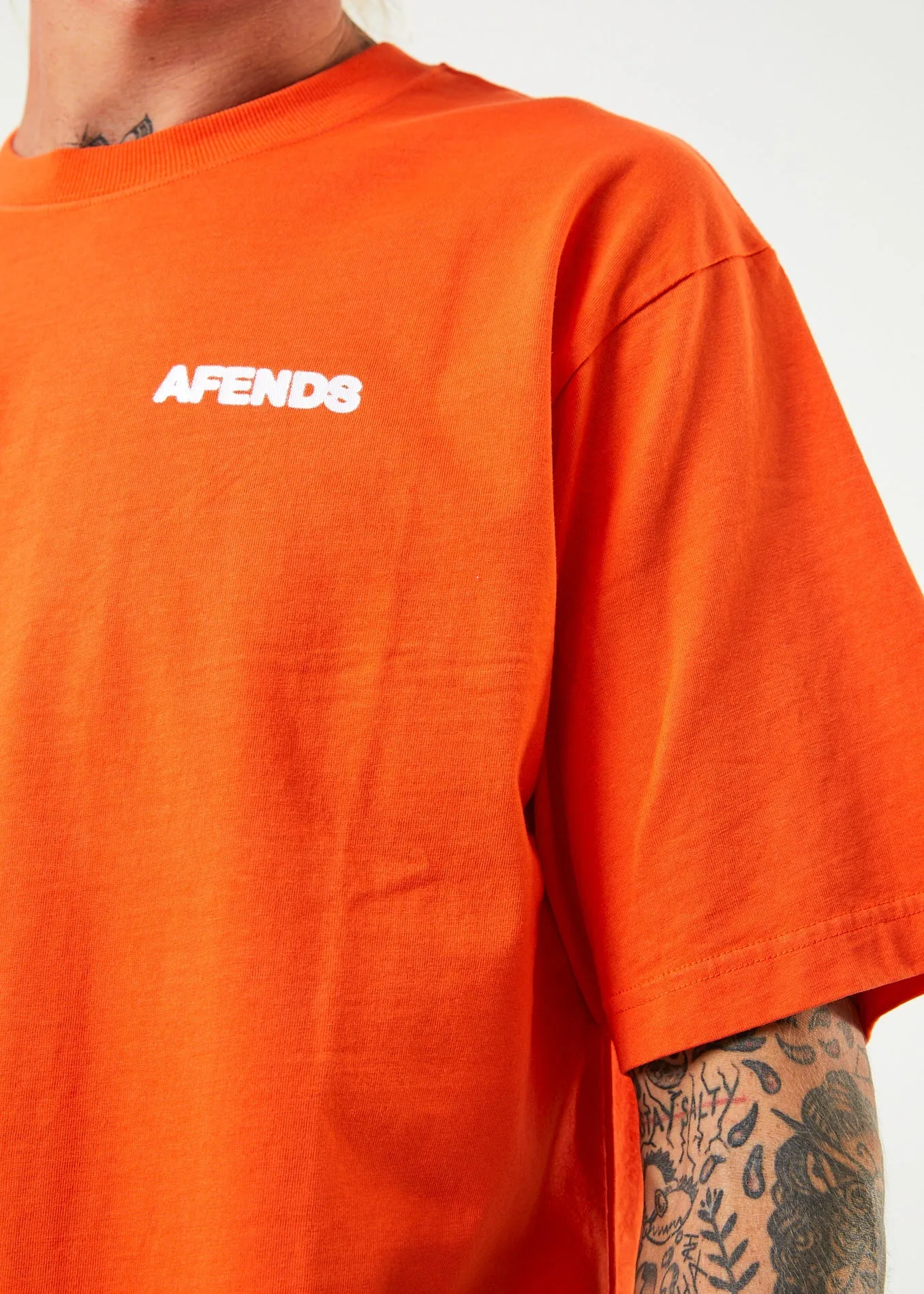 Afends Mens Universal - Recycled Retro Graphic T-Shirt - Orange