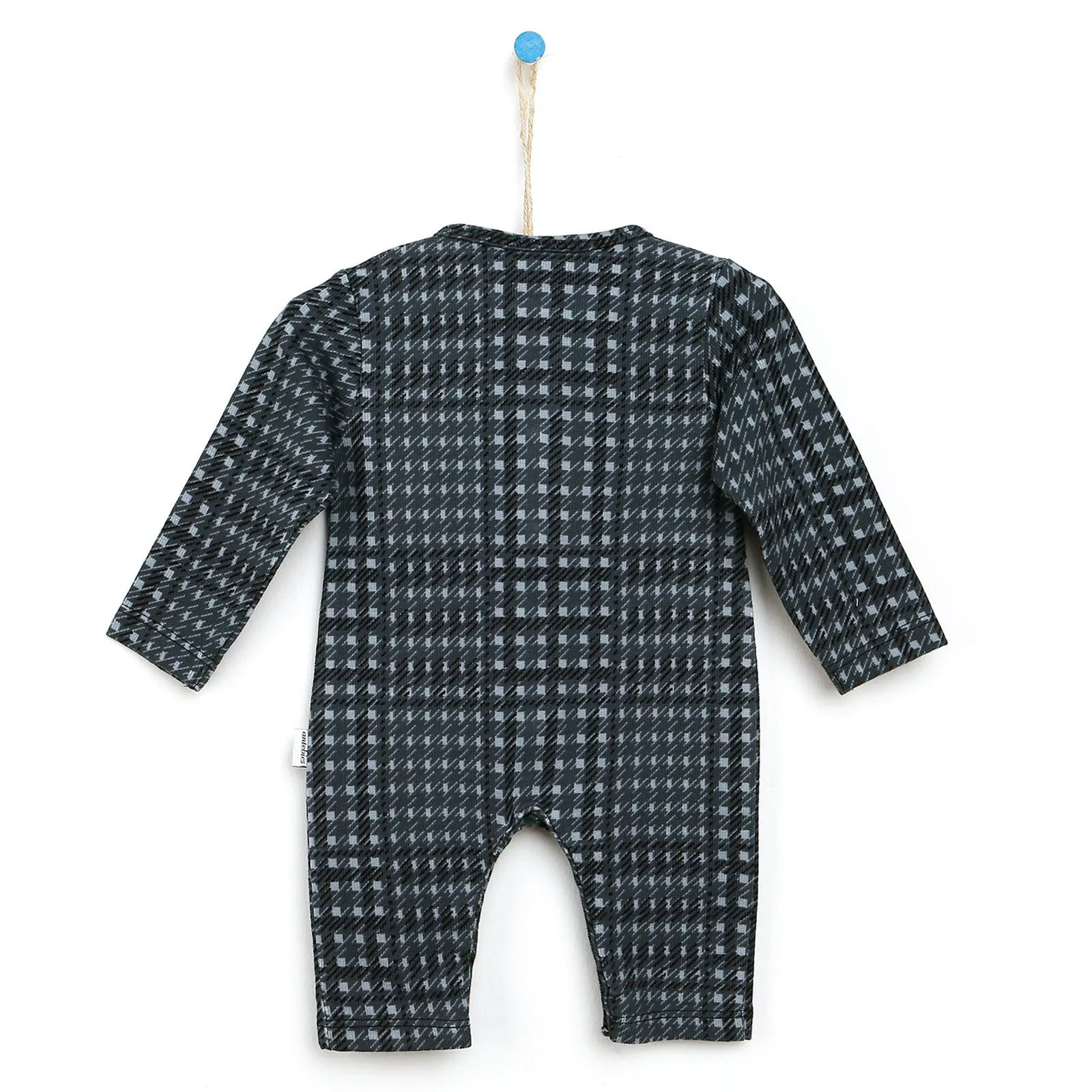 Antebies Newborn Penguin Organic Jumpsuit - Dark Grey