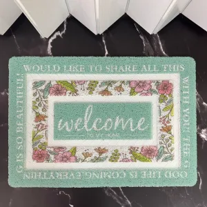 Anti-Slip Door Mat-(5326) Welcome Green