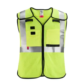 AR/FR Cat. 1 Class 2 Breakaway High Visibility Yellow Mesh Safety Vest - 2XL/3XL (ANSI/CSA)