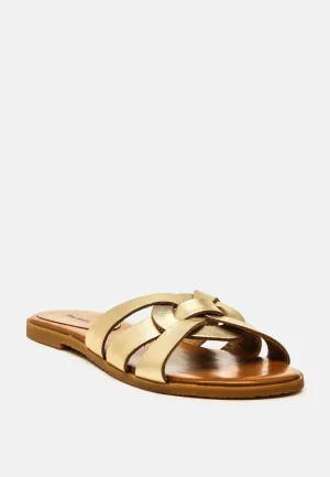 ARIS Gold Strappy Slip-on Sandal