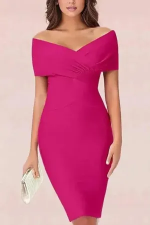 Bea Bandage Dress - Hot Pink