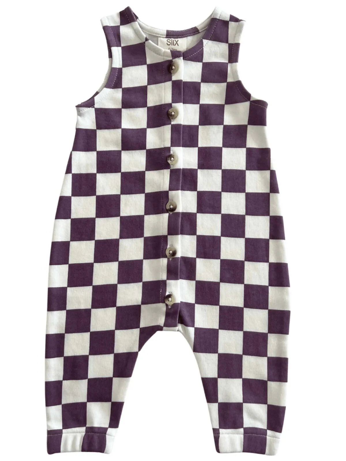 Berry Cheesecake Checkerboard / Organic Bay Jumpsuit