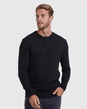 Black Long Sleeve Henley