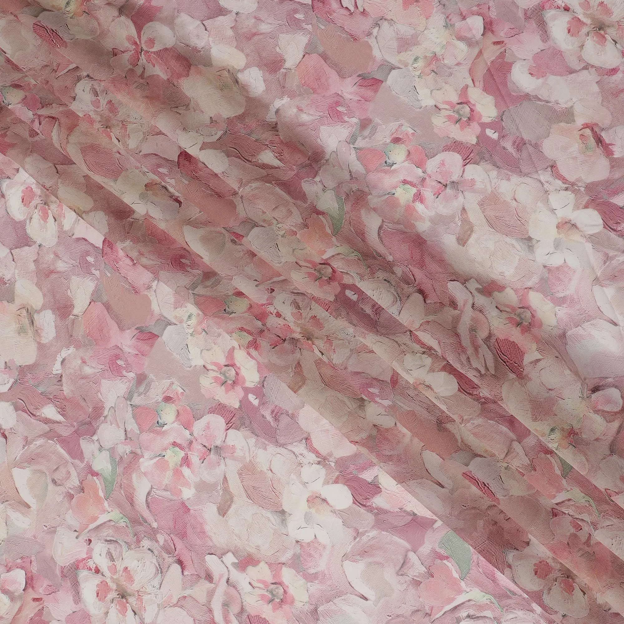 Blushing Petals Viscose Crepe Fabric - 110cm Wide, Exquisite Texture, Purchase Online-D18101