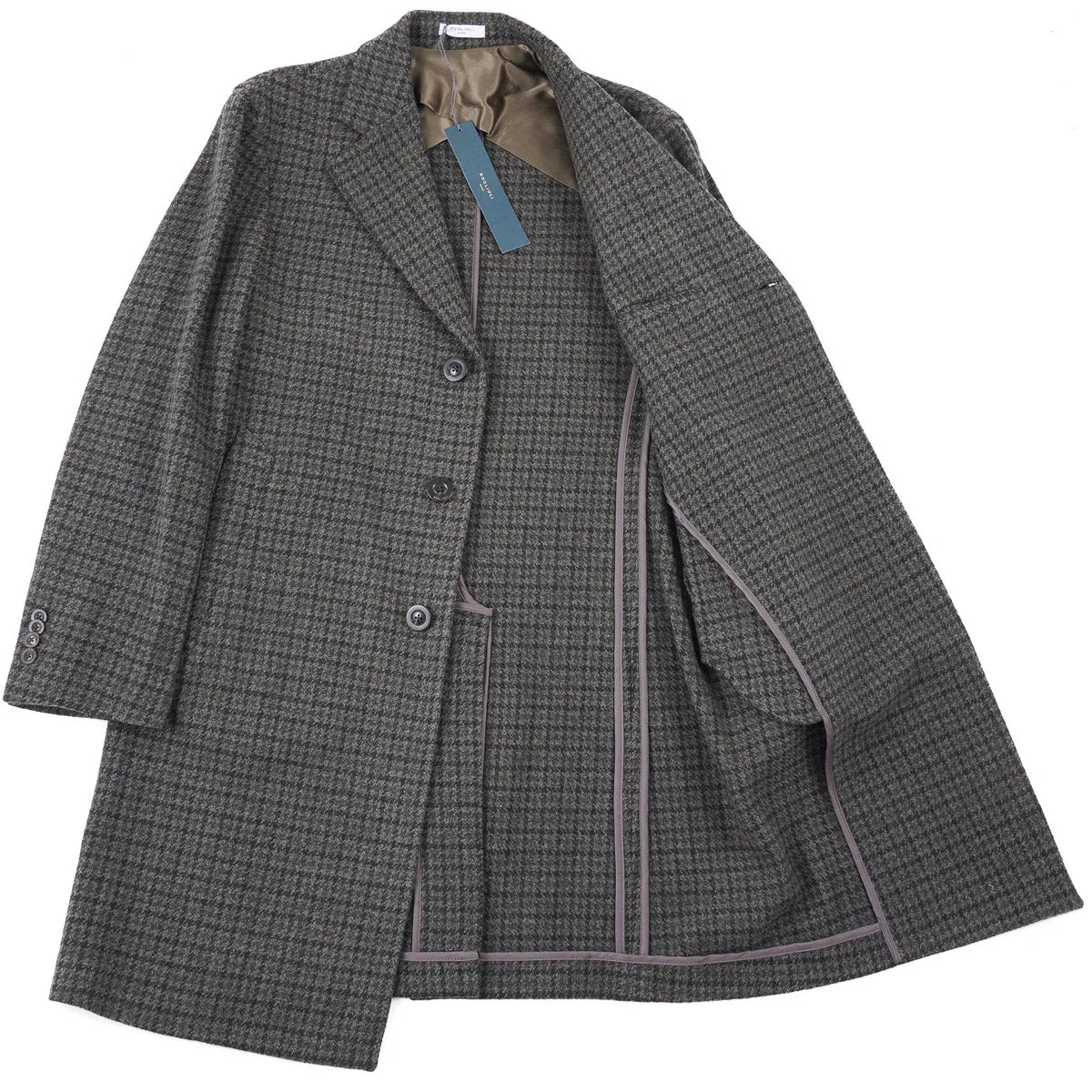 Boglioli Houndstooth Wool-Cashmere Overcoat