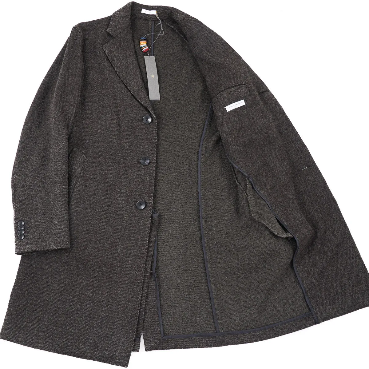 Boglioli Soft-Constructed Wool Overcoat