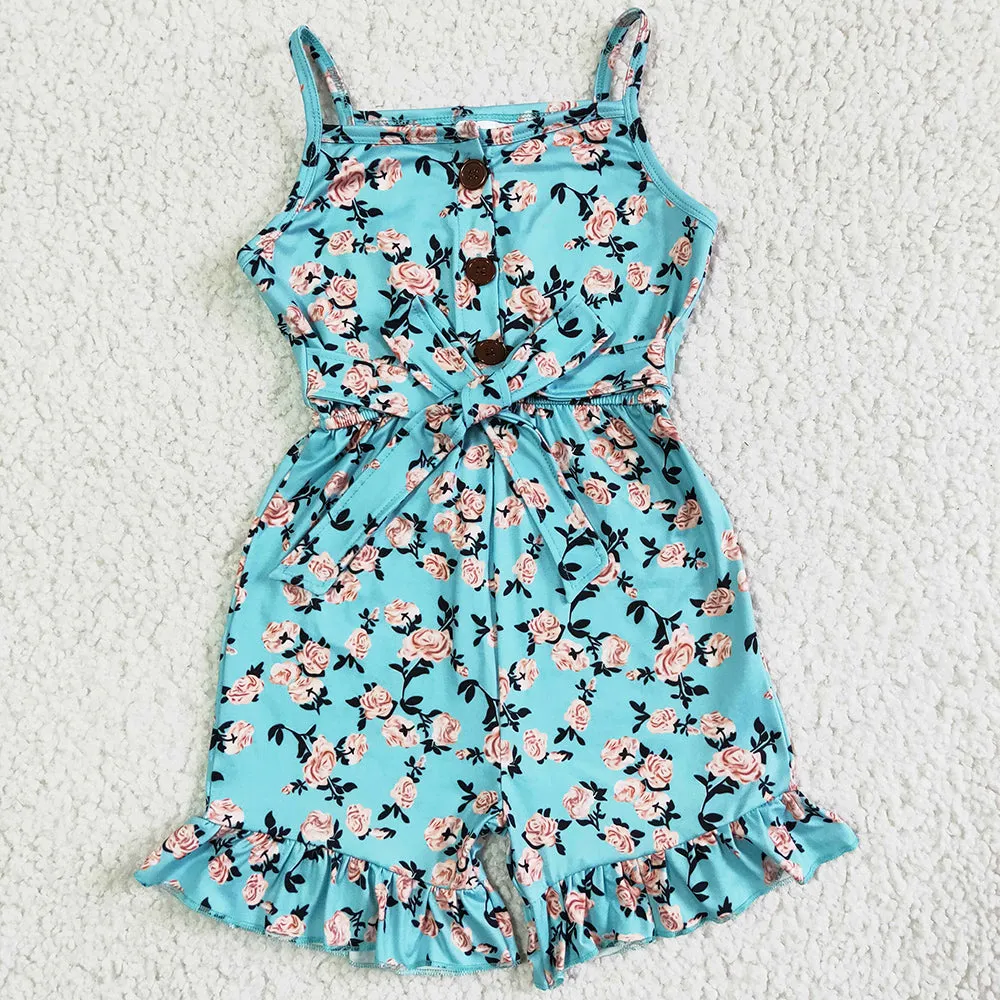 Boutique Infant Baby Girls Jumpsuit Flower Print Cute Baby Girls Clothes Jumpsuit Romper Wholesale SR0002