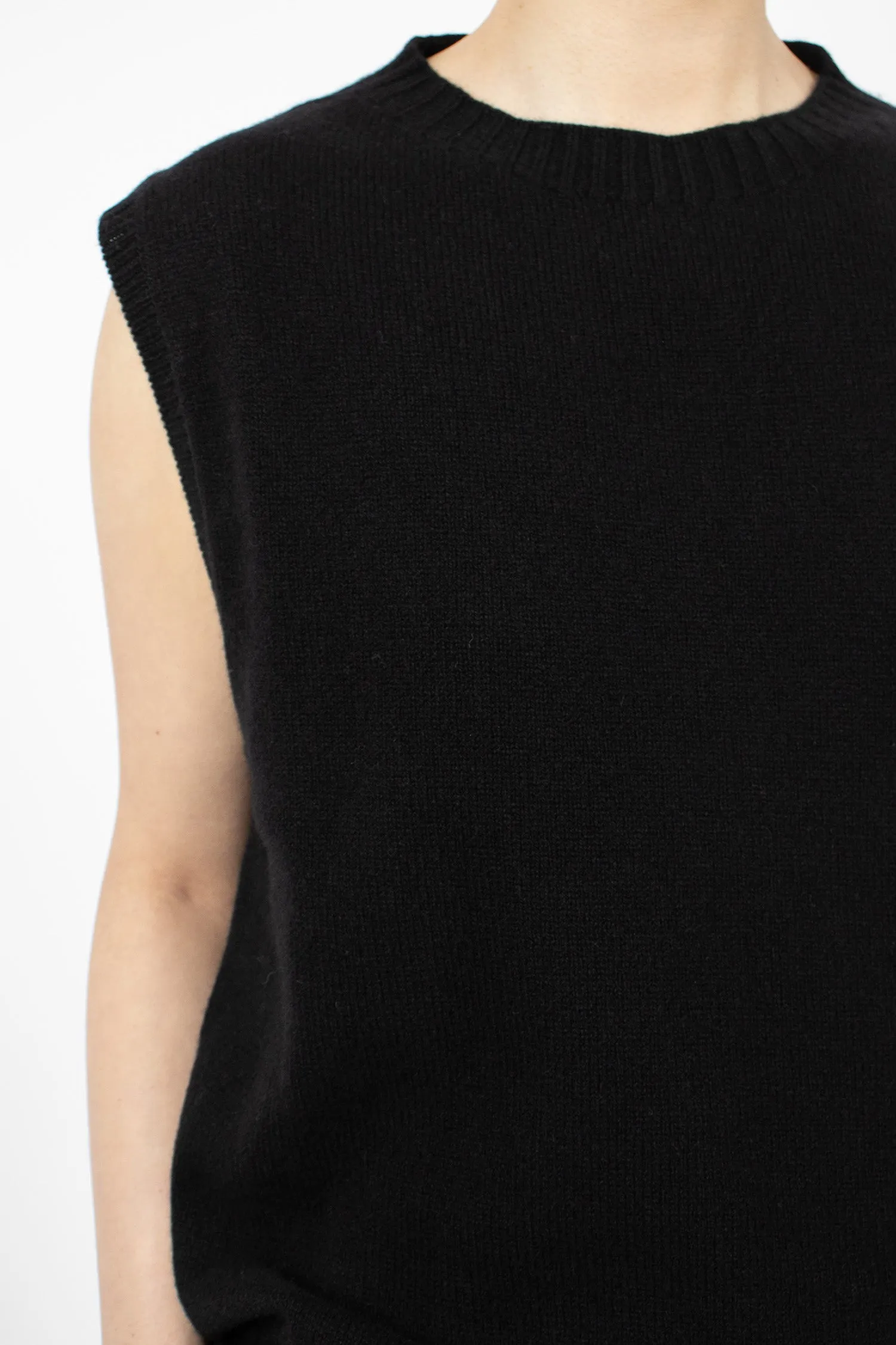 Boxy Crew Neck Slipover Black