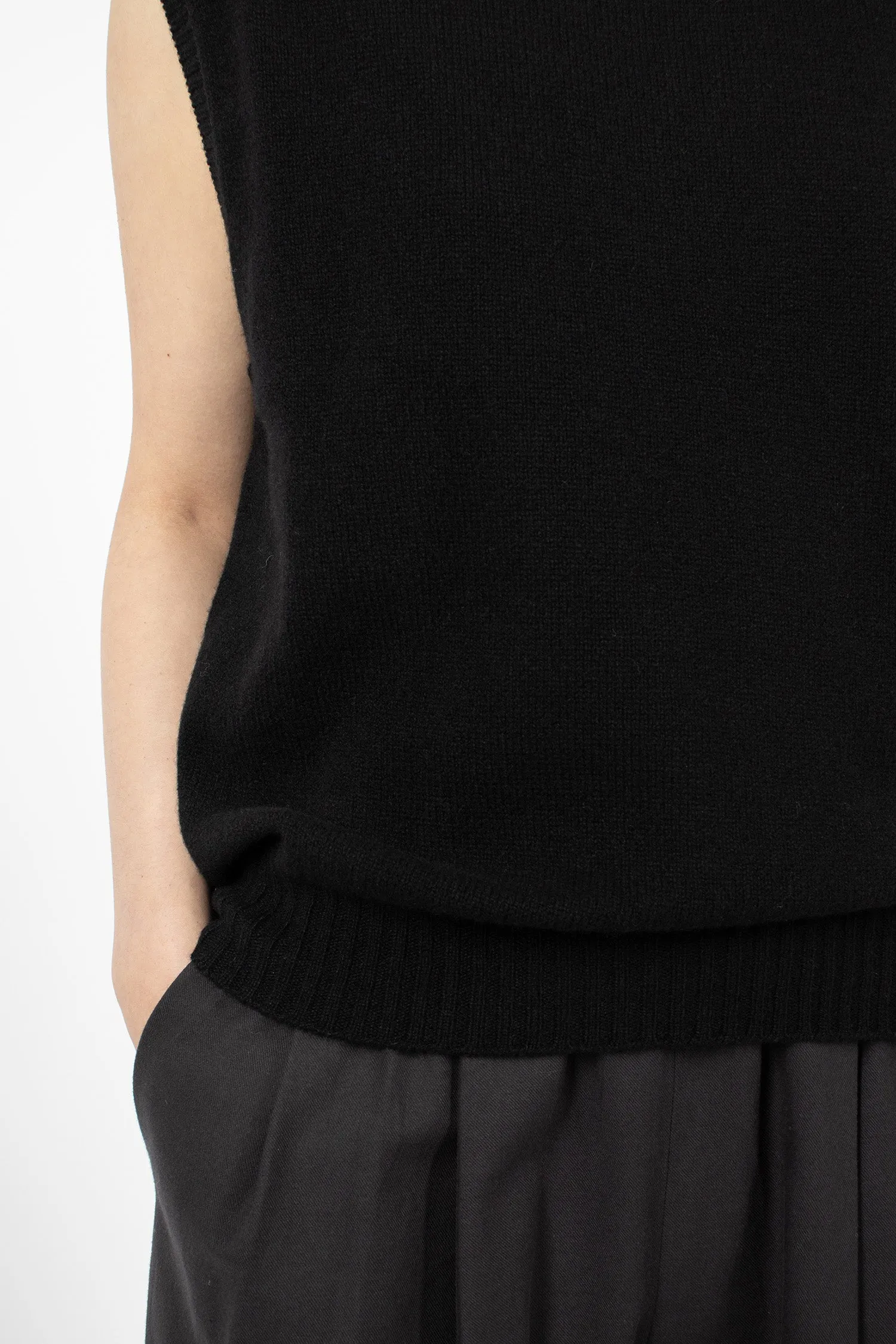 Boxy Crew Neck Slipover Black