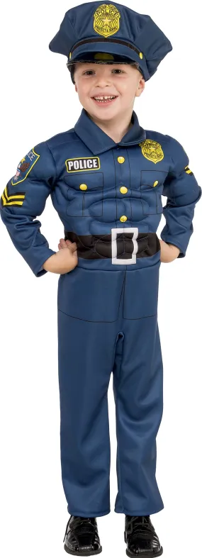 Boys Deluxe Muscle Chest Top Cop Police Officer Costume