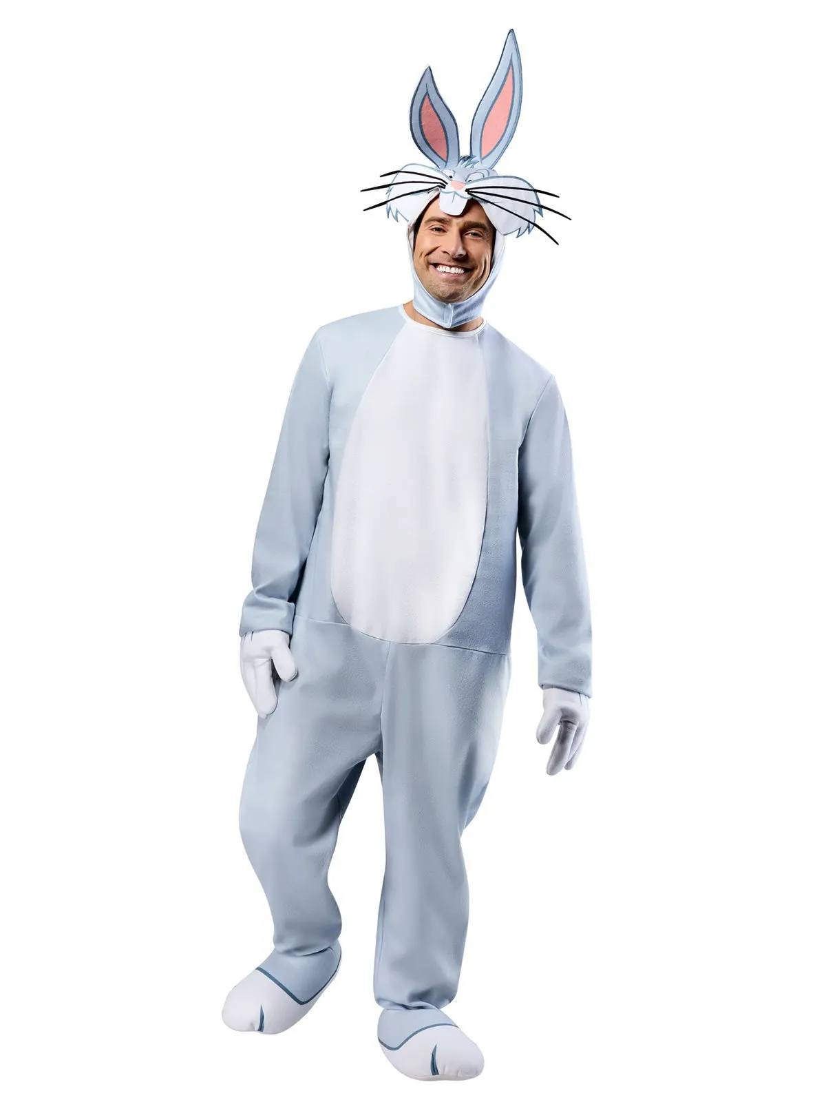 Bugs Bunny Unisex Jumpsuit Costume for Adults - Warner Bros Looney Tunes