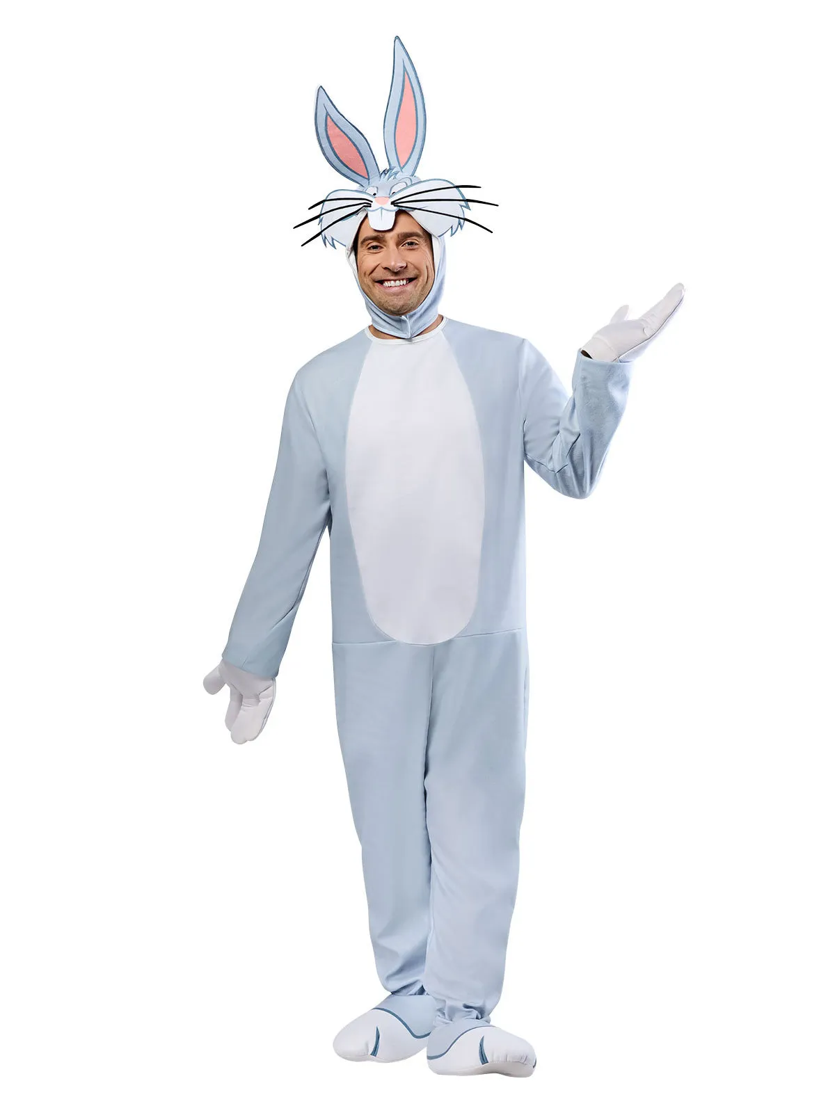 Bugs Bunny Unisex Jumpsuit Costume for Adults - Warner Bros Looney Tunes