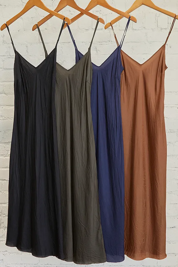 Calf-Length Bias Long Slip in Amber (Sold Out)