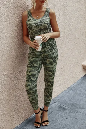 Camouflage Vest Jumpsuit