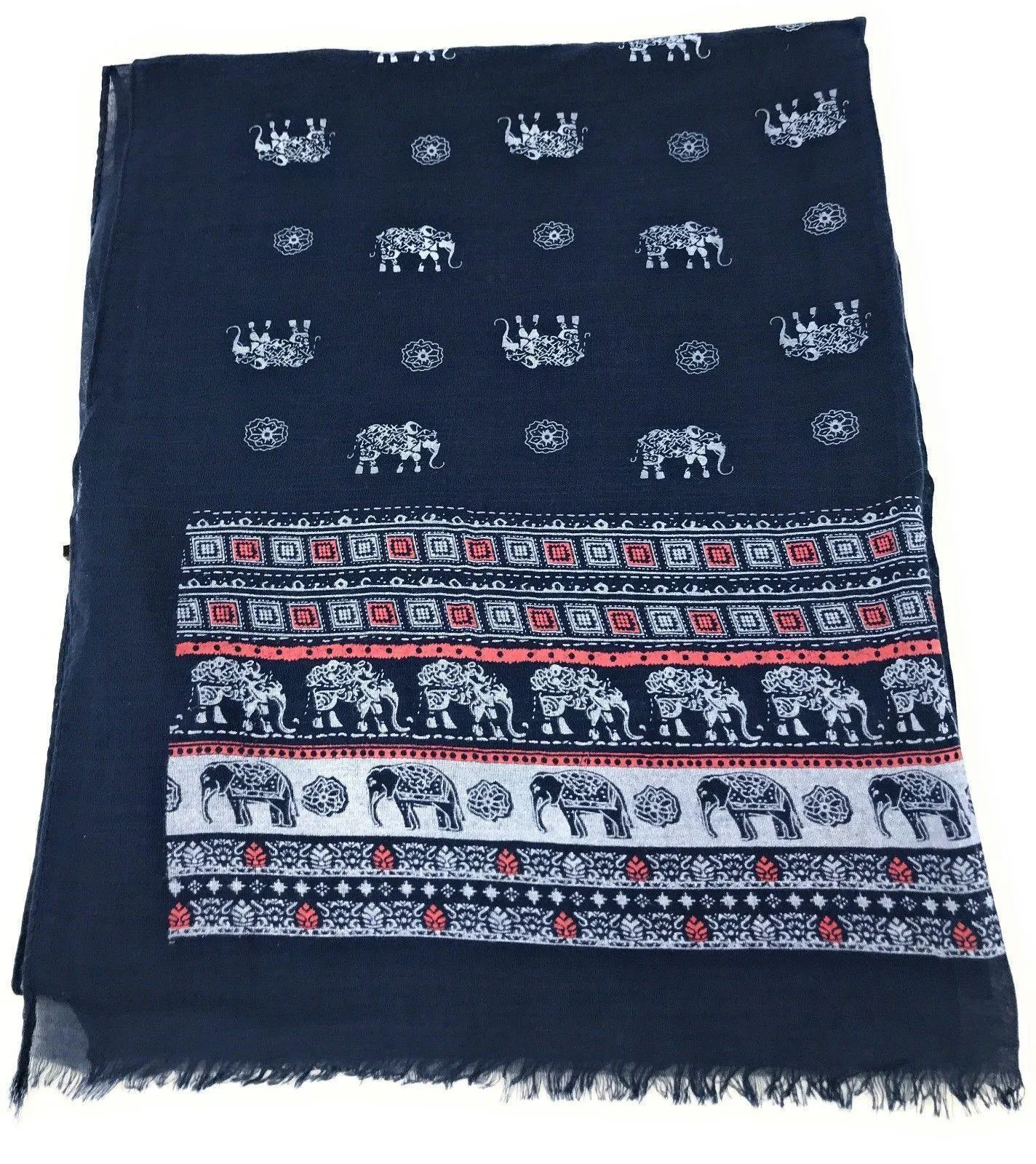 Casaba Women's Scarf Scarves Elephant Designs Indian Style