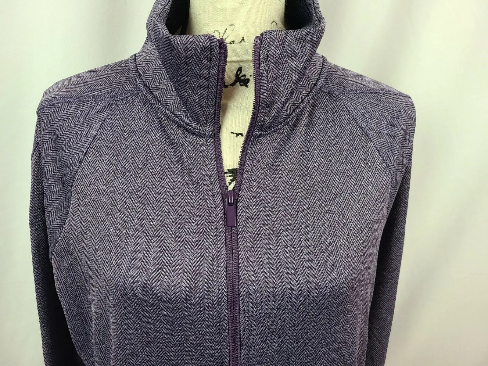 Champion C9 Women's Purple Herringbone Tech Fleece Full Zip Athletic Jacket