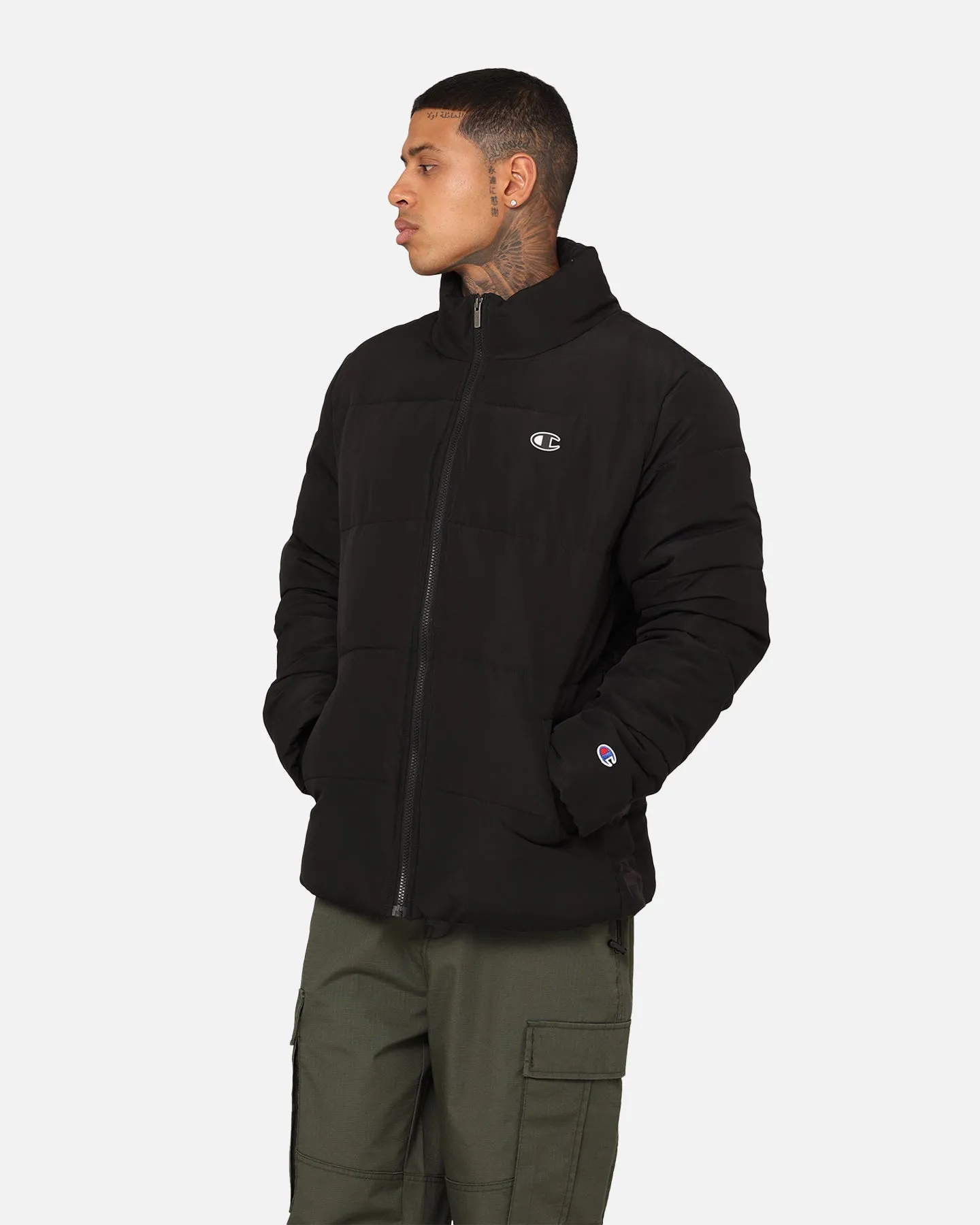 Champion Rochester Tape Puffer Jacket Black