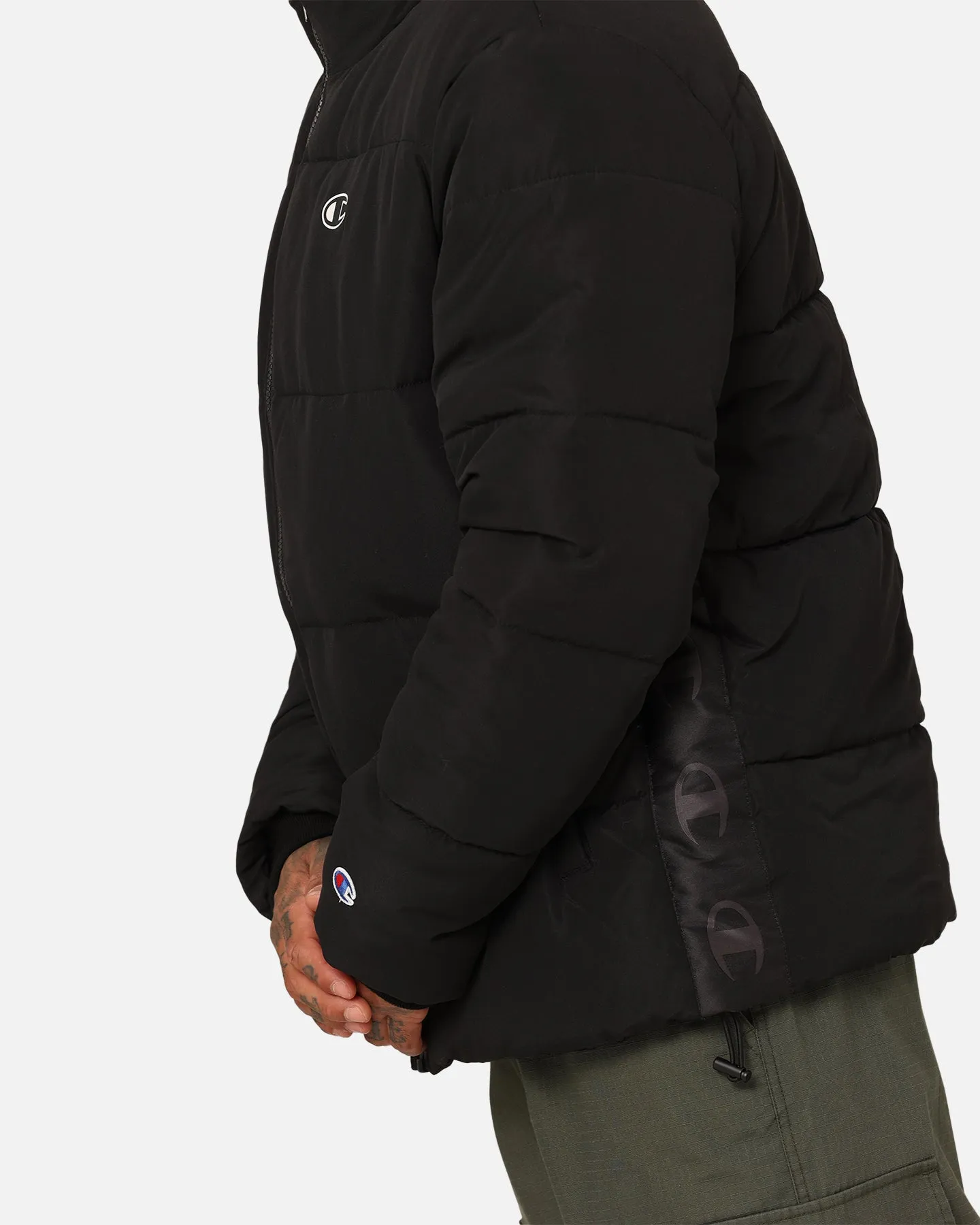 Champion Rochester Tape Puffer Jacket Black