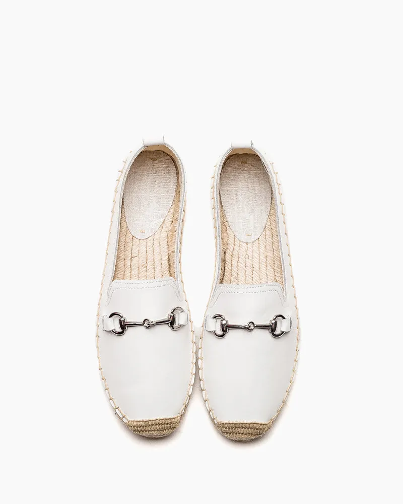 Classic Metal Buckle Slip On Espadrilles Loafer