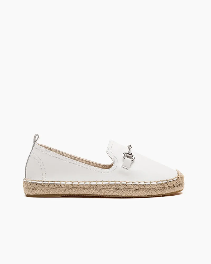 Classic Metal Buckle Slip On Espadrilles Loafer