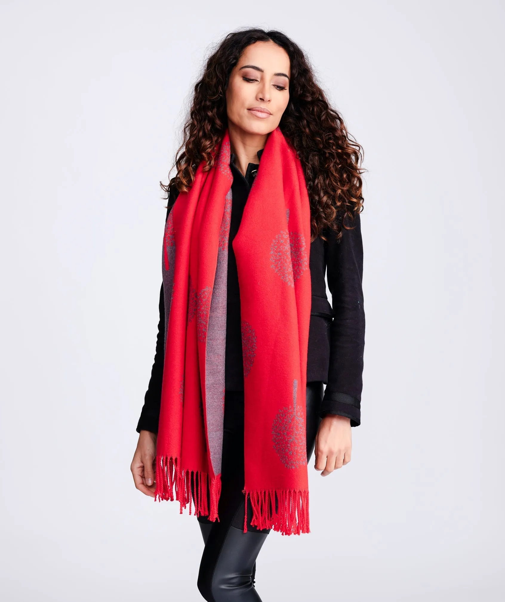 Classic Red Reversible Printed Scarf