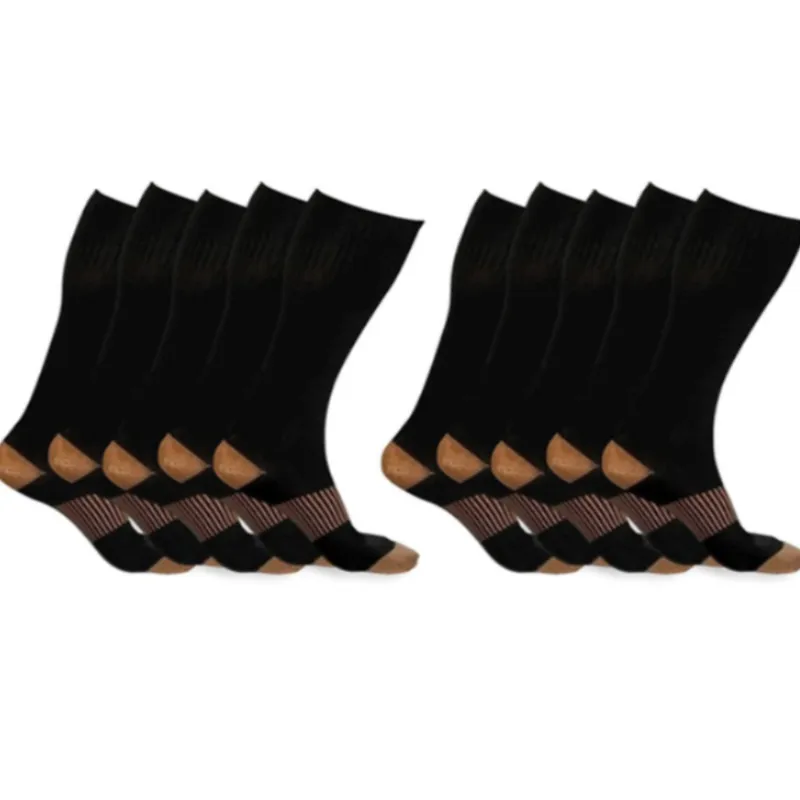 Copper-Infused Compression Socks (5-Pack)