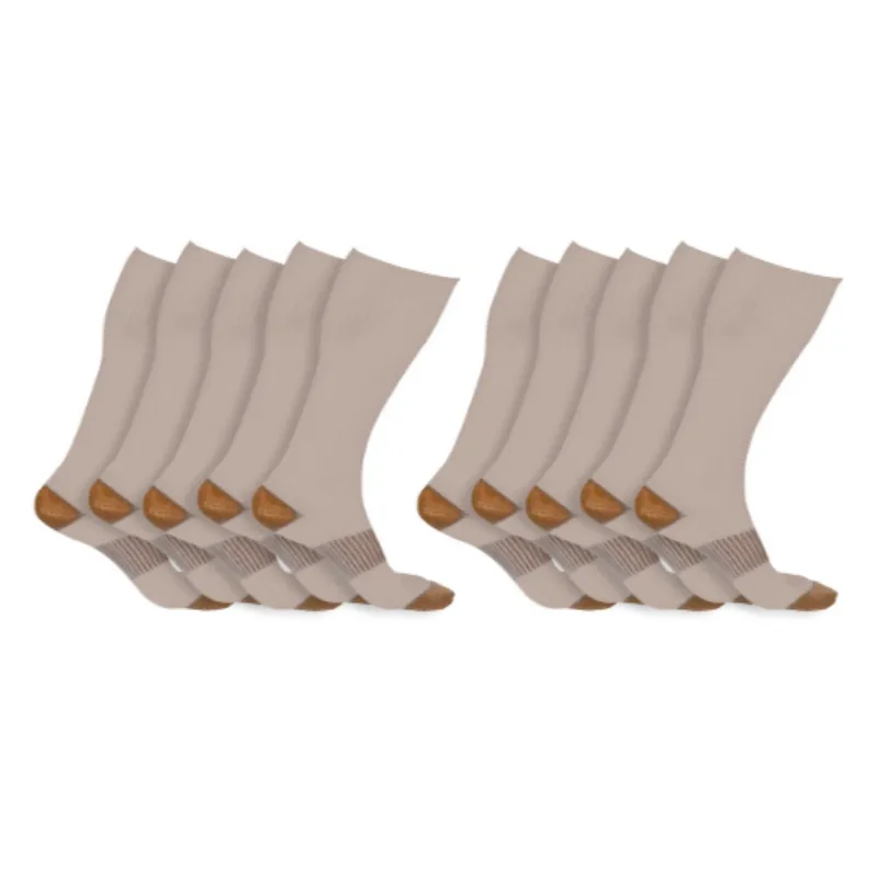 Copper-Infused Compression Socks (5-Pack)